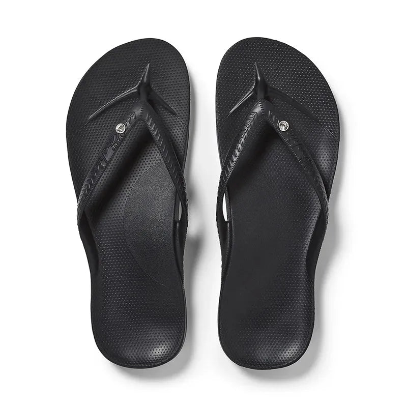 Women's Arch Support Flip Flop Crystal Black