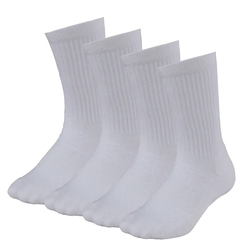 Junior's Small Crew 4 Pack White