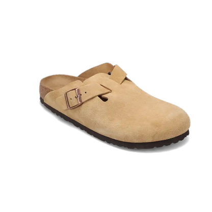Women's Boston Narrow Latte Cream Suede