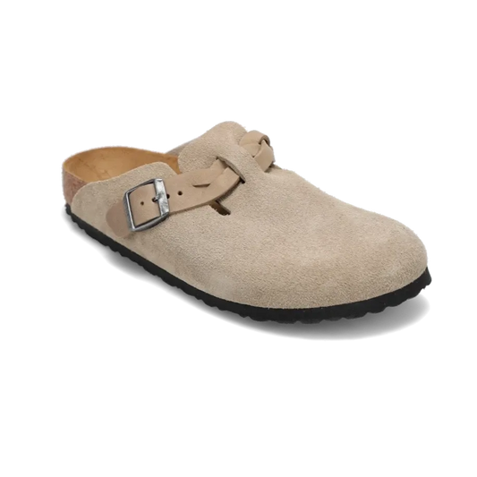 Women's Boston Braid Narrow Taupe Suede