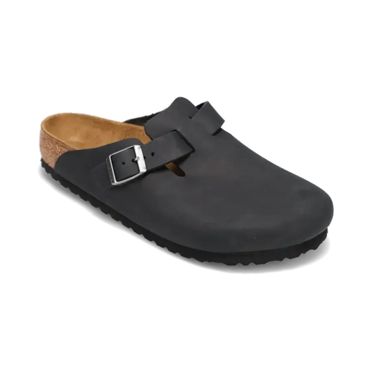 Women's Boston Black Oiled Leather