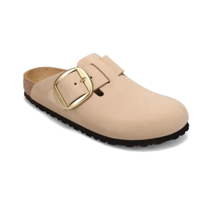 Women's Boston Big Buckle Narrow Sandcastle Nubuck