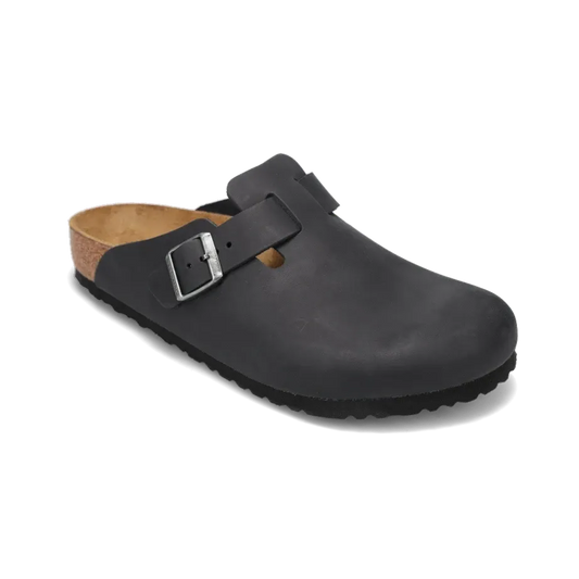 Men's Boston Black Oiled Leather