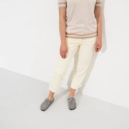 Women's Boston Shearling (NARROW) Stone Coin Suede