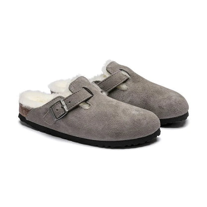 Women's Boston Shearling (NARROW) Stone Coin Suede