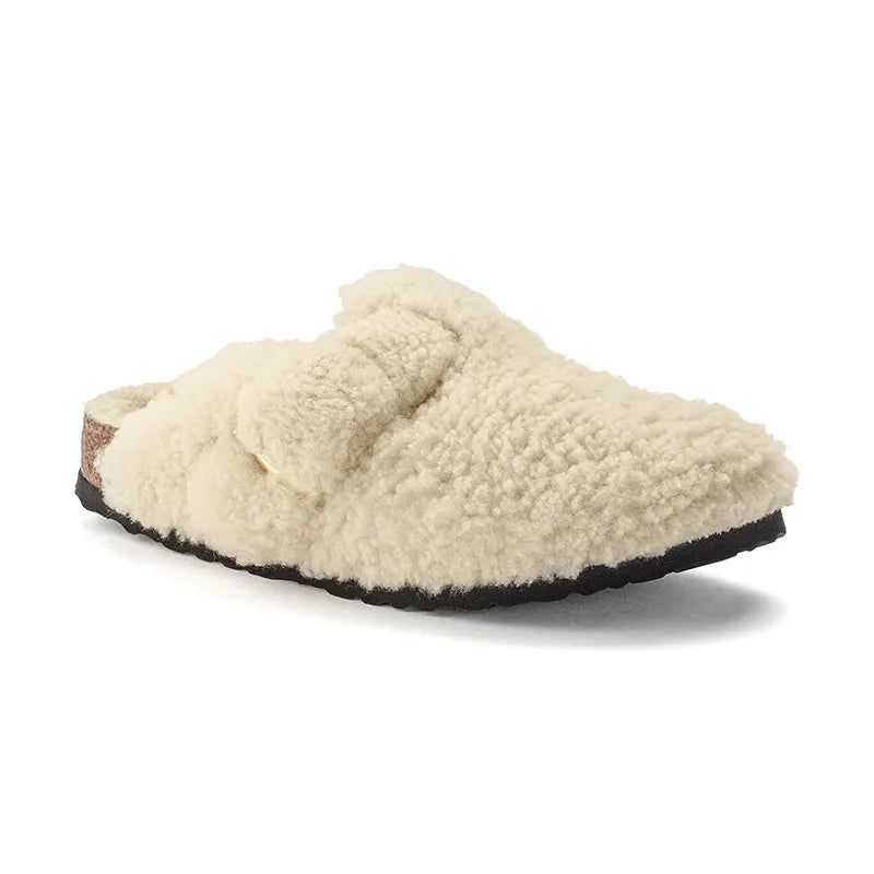 Women's Boston Big Buckle Shearling Narrow Teddy Eggshell