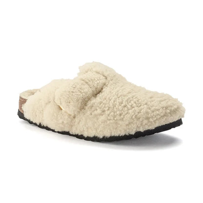 Women's Boston Big Buckle Shearling Narrow Teddy Eggshell
