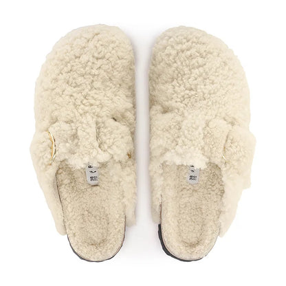 Women's Boston Big Buckle Shearling Narrow Teddy Eggshell