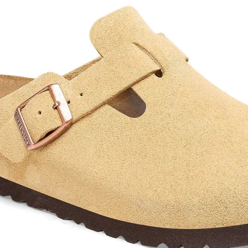 Women's Boston Narrow Latte Cream Suede