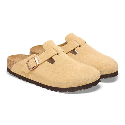 Women's Boston Narrow Latte Cream Suede
