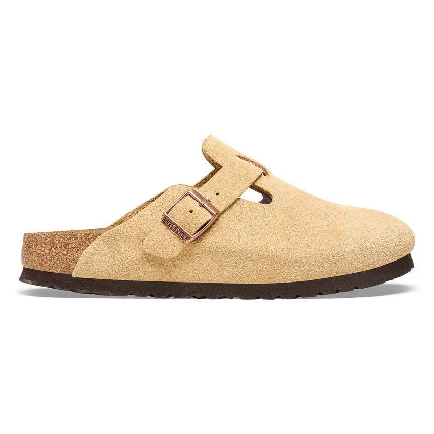 Women's Boston Narrow Latte Cream Suede