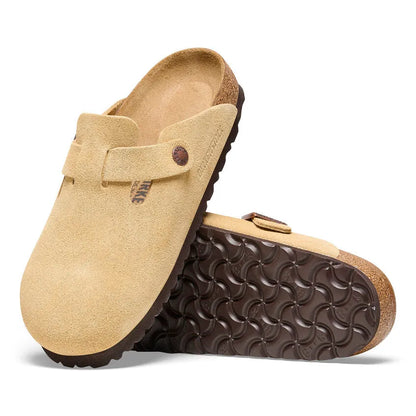 Women's Boston Narrow Latte Cream Suede