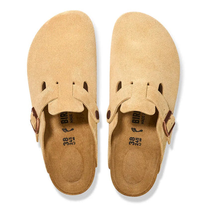 Women's Boston Narrow Latte Cream Suede