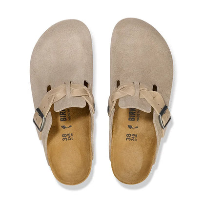 Women's Boston Braid Narrow Taupe Suede