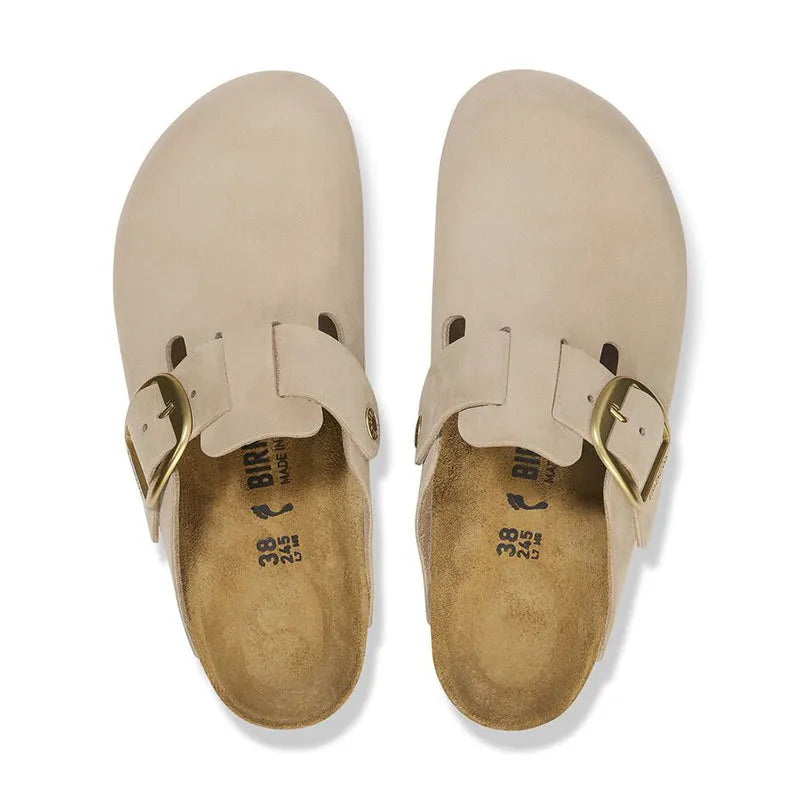Women's Boston Big Buckle Narrow Sandcastle Nubuck