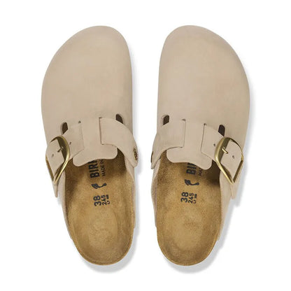 Women's Boston Big Buckle Narrow Sandcastle Nubuck