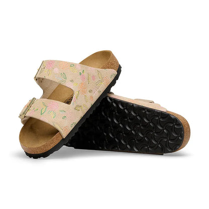 Women's Arizona Flower 3D Print Narrow Sandcastle Suede