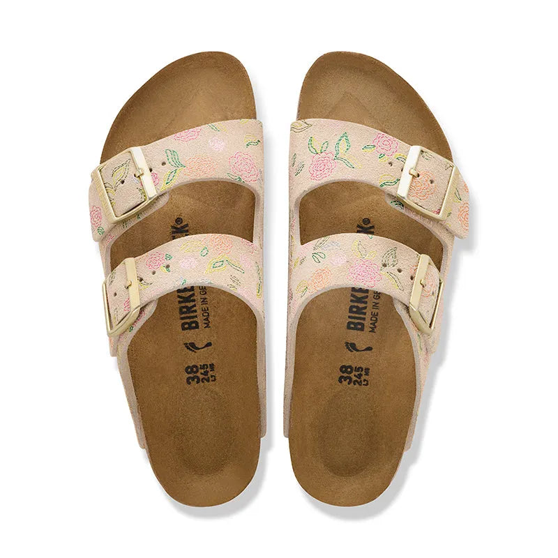 Women's Arizona Flower 3D Print Narrow Sandcastle Suede