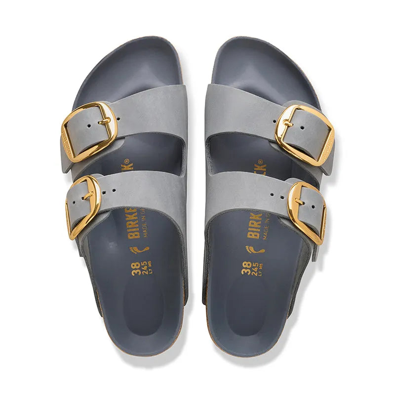 Women's Arizona Big Buckle Narrow Basalt Grey Oiled Leather