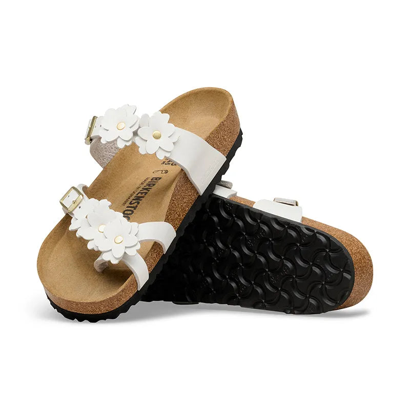 Women's Mayari Flowers White Leather