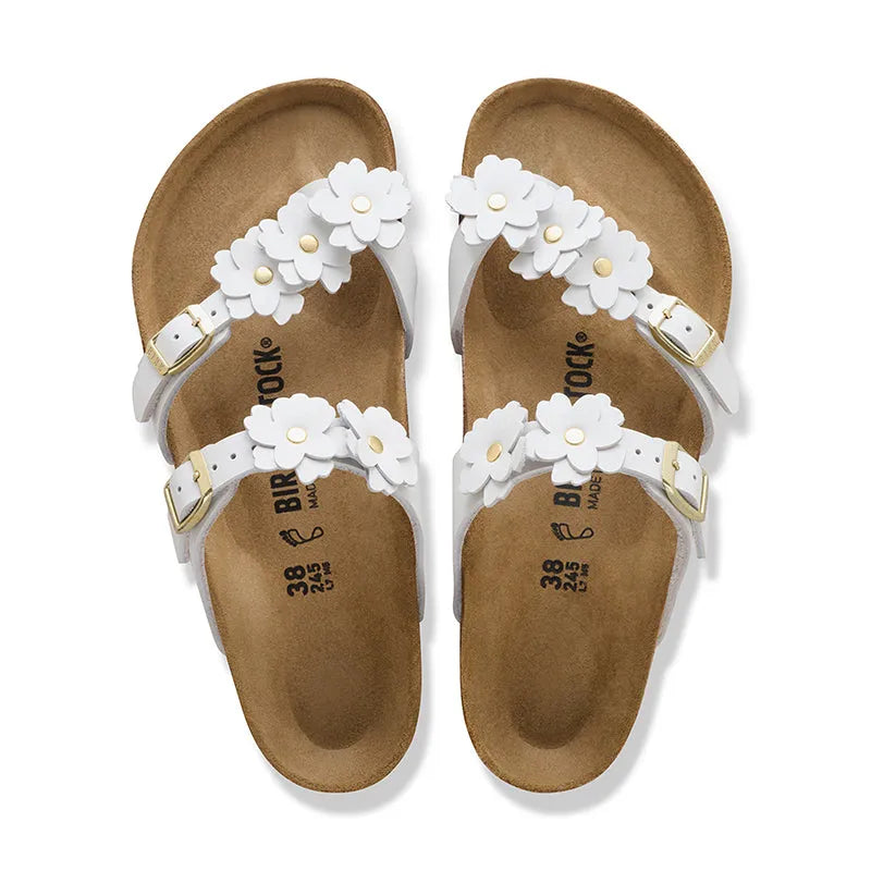 Women's Mayari Flowers White Leather