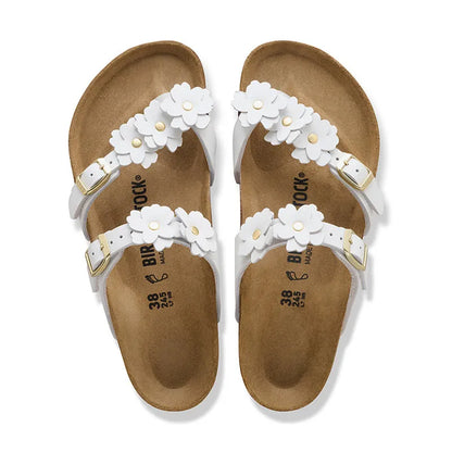 Women's Mayari Flowers White Leather