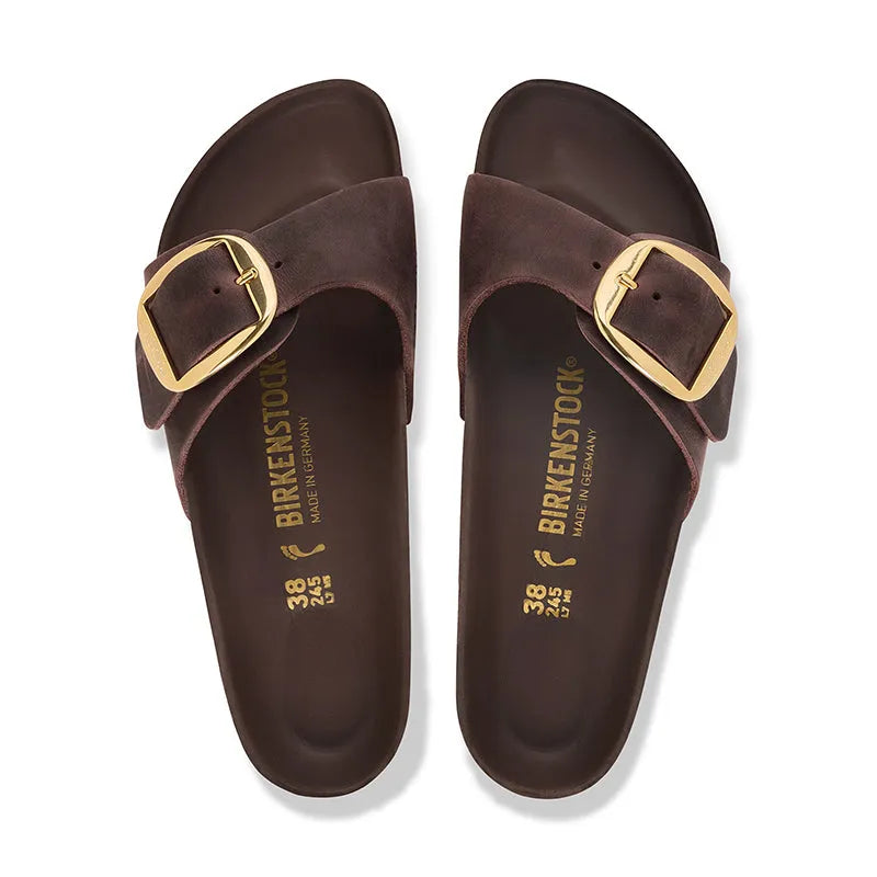 Women's Madrid Big Buckle Narrow Habana Oiled Leather
