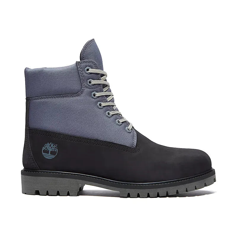 Men's 6" Heritage Waterproof Black Nubuck/Medium Grey