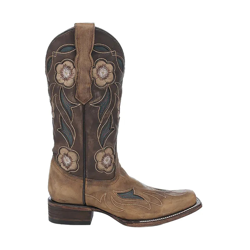 Women's Inlay & Embroidery Square Toe Sand