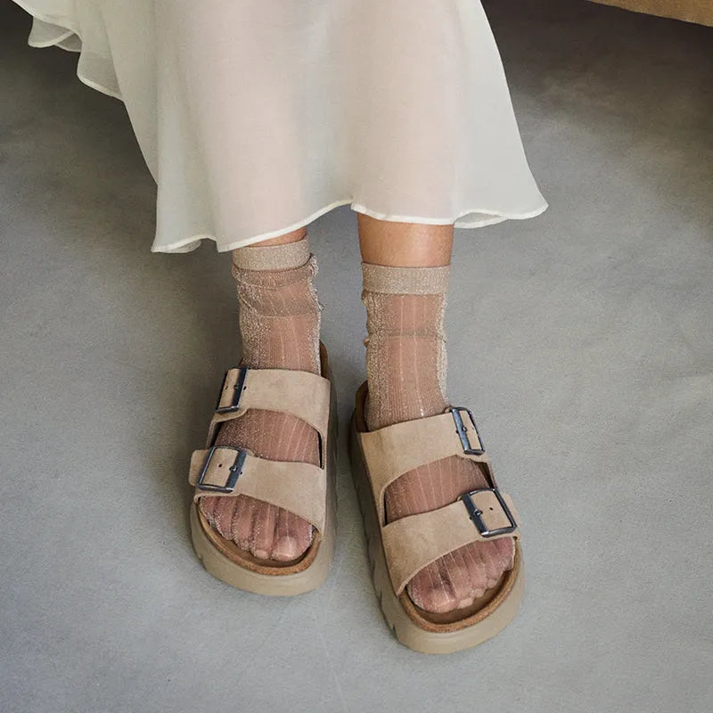 Women's Arizona Chunky Tonal Narrow Taupe Suede
