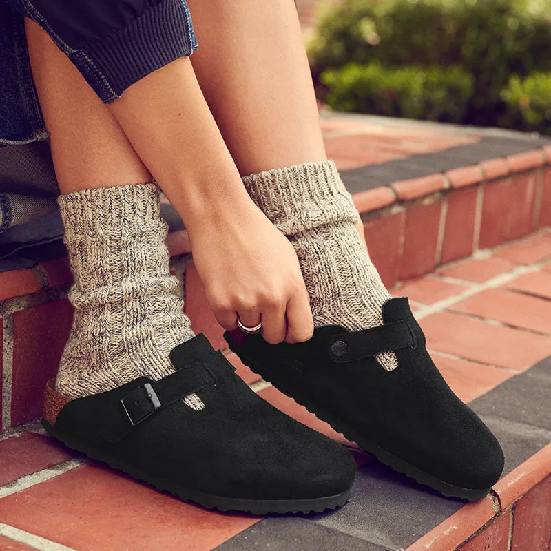 Women's Boston Soft Footbed Black Suede