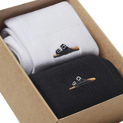 Women's Cotton Ribbed Bundle Socks Black/White