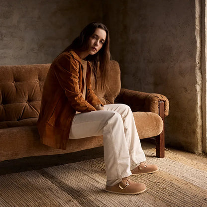 Women's Boston Big Buckle Narrow Cognac Oiled Leather