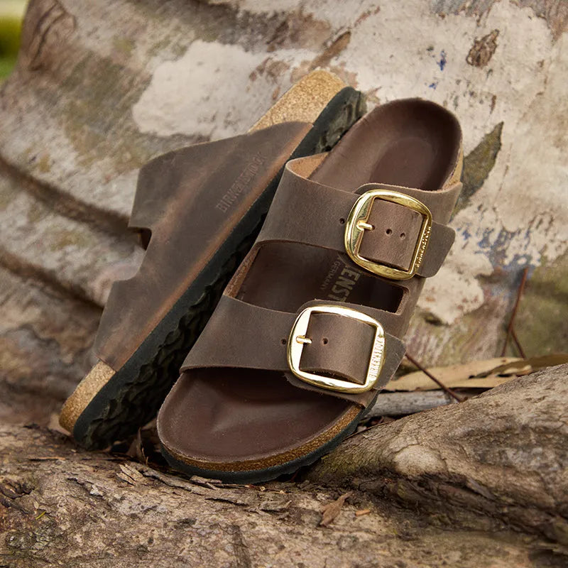 Women's Arizona Big Buckle Narrow Habana Oiled Leather