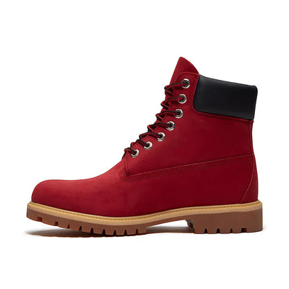 Men's 6" Premium Waterproof Dark Red Nubuck