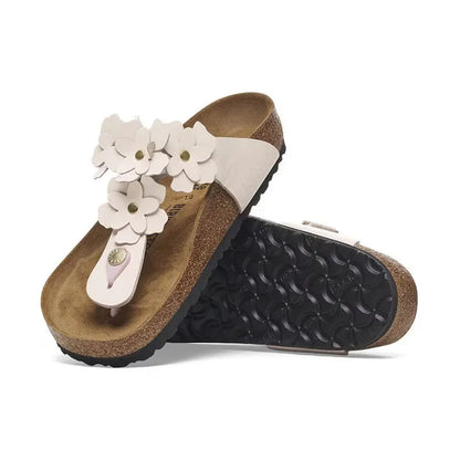 Women's Gizeh Flowers Light Rose Leather