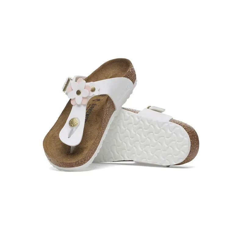 Kid's Preschool Gizeh Flowers Narrow White Birko-Flor