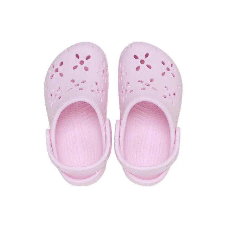 Kid's Preschool Classic Floral Cut Out Clog Pink Milk