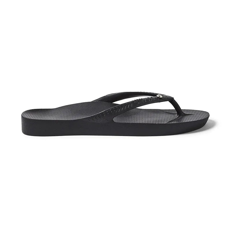 Women's Arch Support Flip Flop Crystal Black