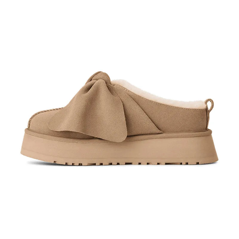 Women's Platform Slip-On Bow Sand