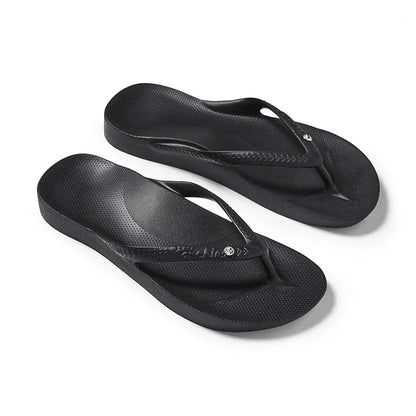 Women's Arch Support Flip Flop Crystal Black