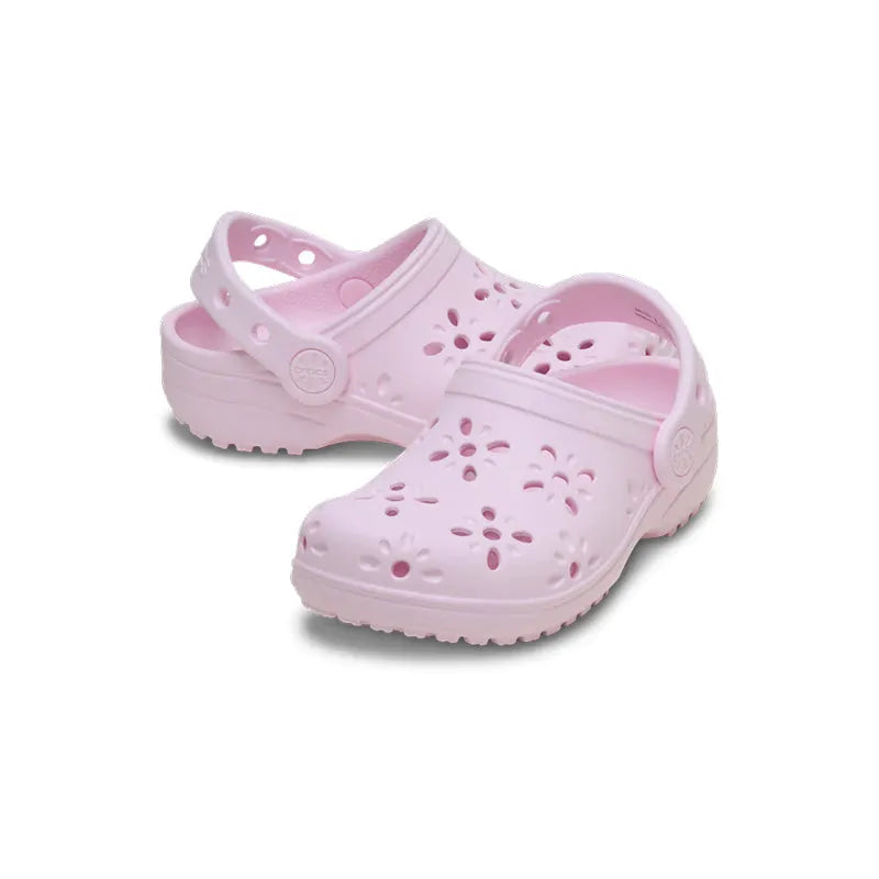 Kid's Preschool Classic Floral Cut Out Clog Pink Milk