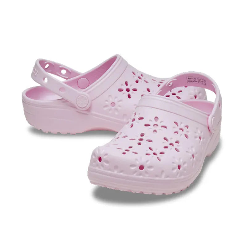 Women's Classic Floral Cut Out Clog Pink Milk