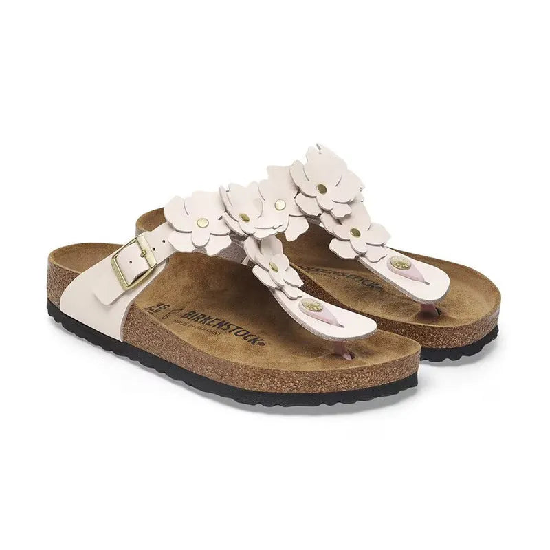 Women's Gizeh Flowers Light Rose Leather
