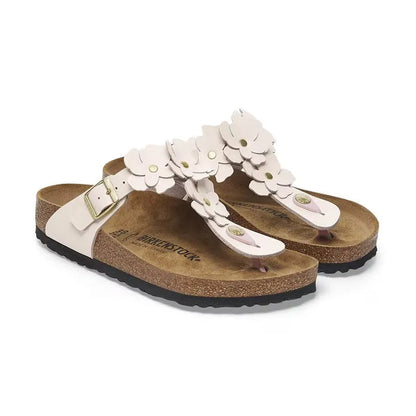Women's Gizeh Flowers Light Rose Leather