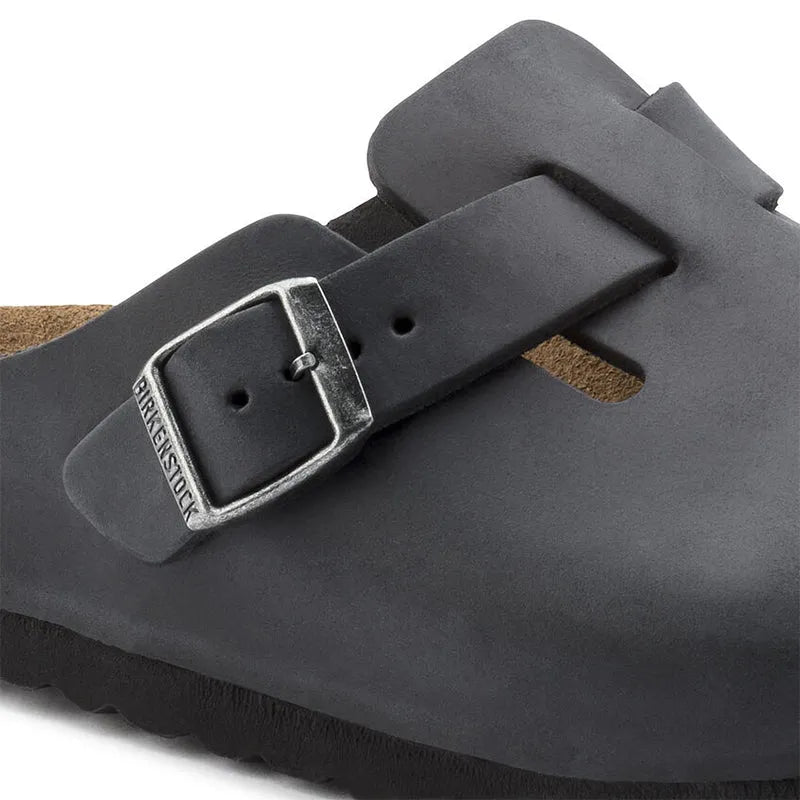 Men's Boston Black Oiled Leather