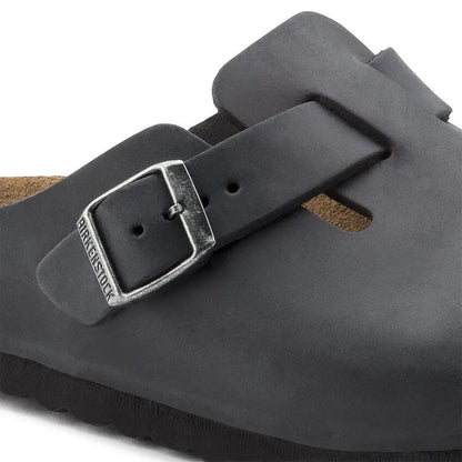 Men's Boston Black Oiled Leather