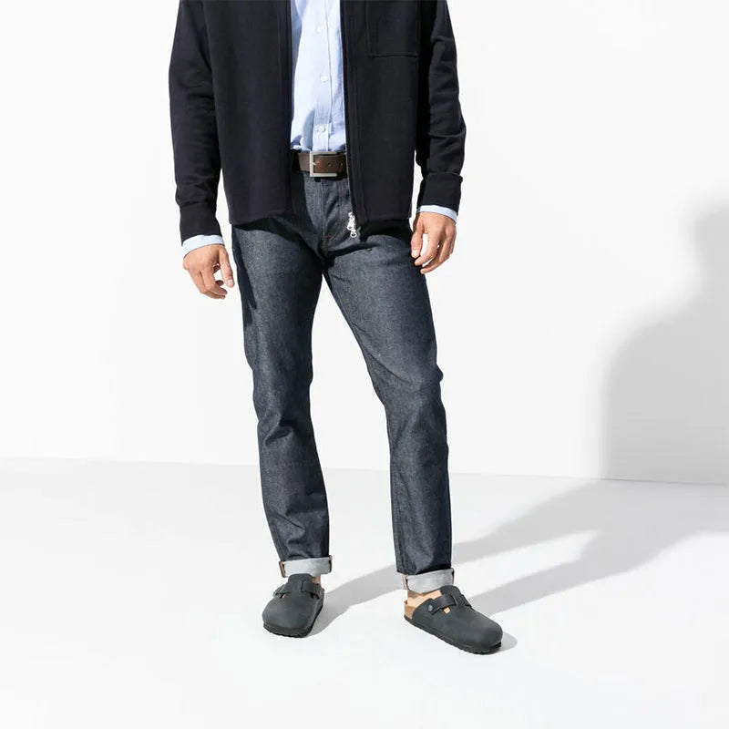 Men's Boston Black Oiled Leather