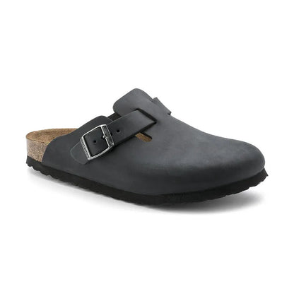 Men's Boston Black Oiled Leather