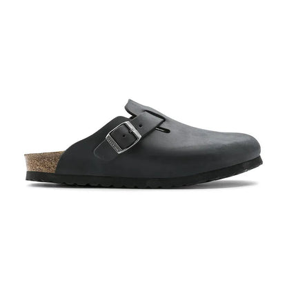 Men's Boston Black Oiled Leather